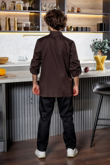 Рубашка мужская GARS, темно-коричневая